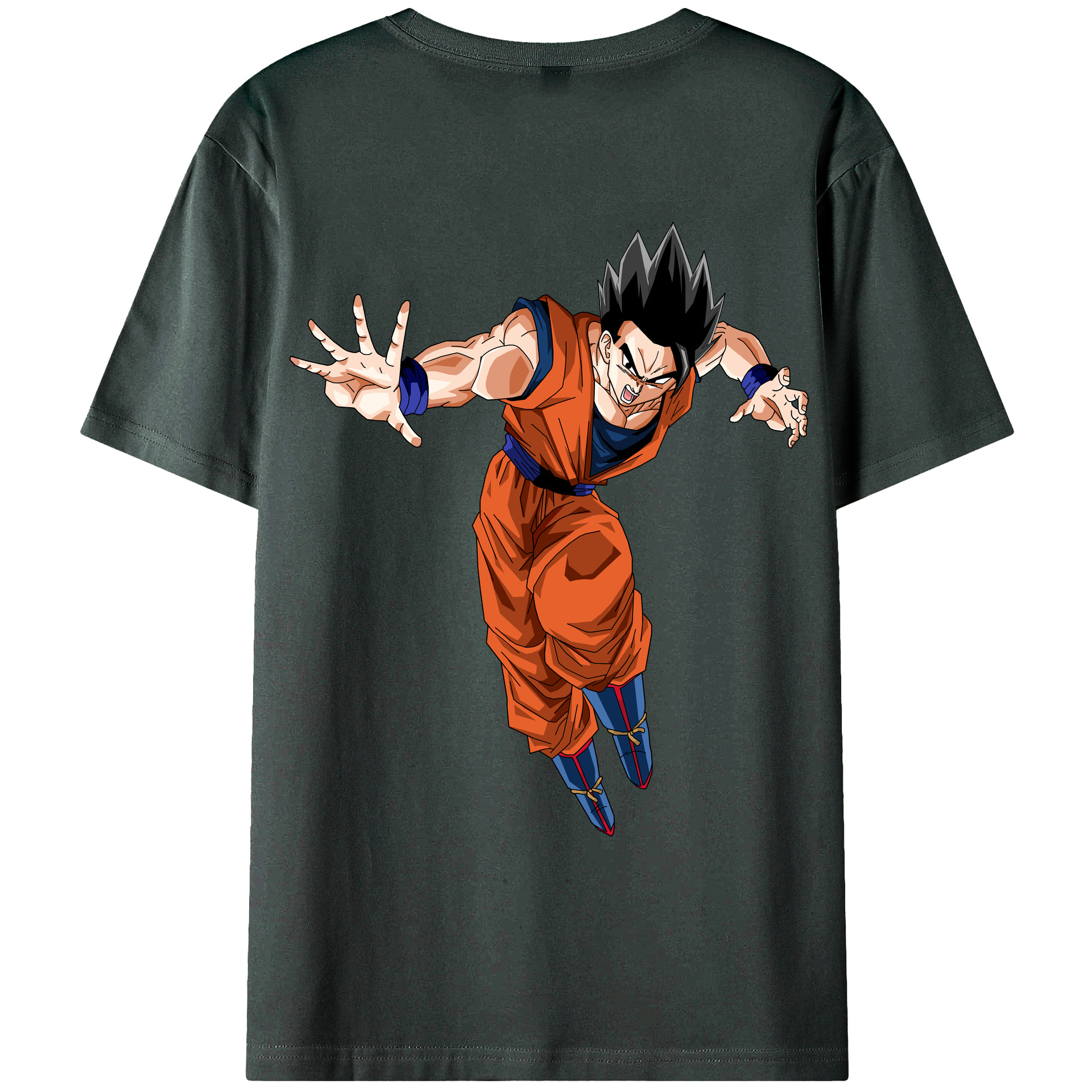 （画像用） ドラゴンボール 孫 悟飯（そんごはん）DRAGON BALL Son Gohan 綿100％ メンズ半袖Tシャツ（バックプリント） 通気性